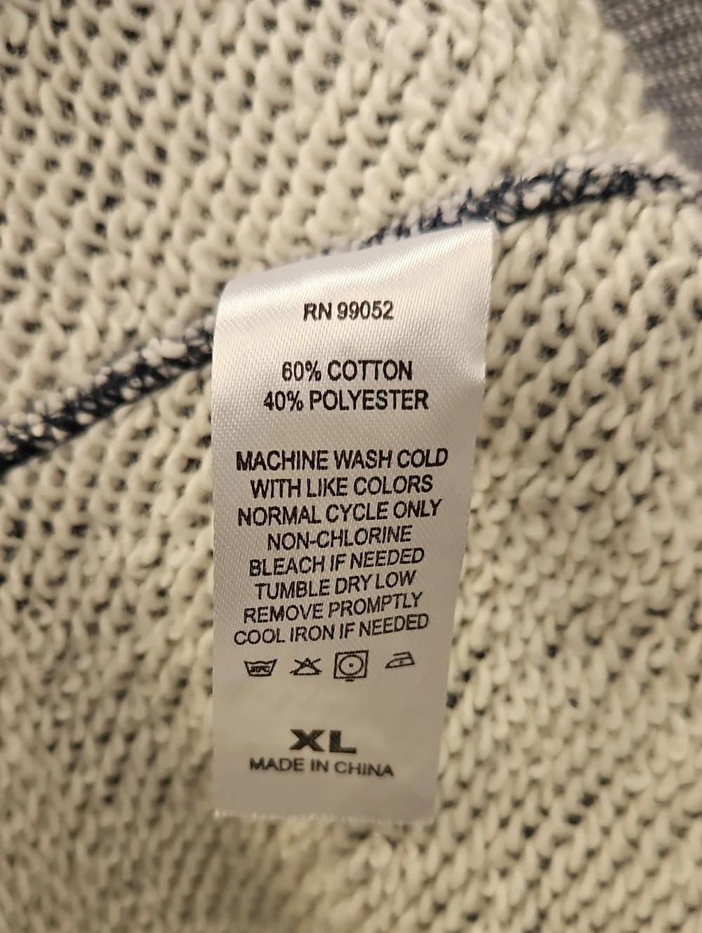 California 1961 Navy Marled Hoodie Sweater Size XL